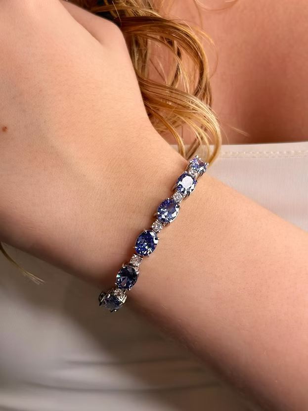Pulseira Riviera Oval Ametista Prata 925
