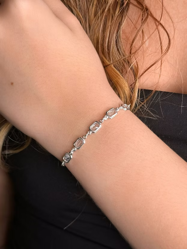 Pulseira Square Cristal Prata 925