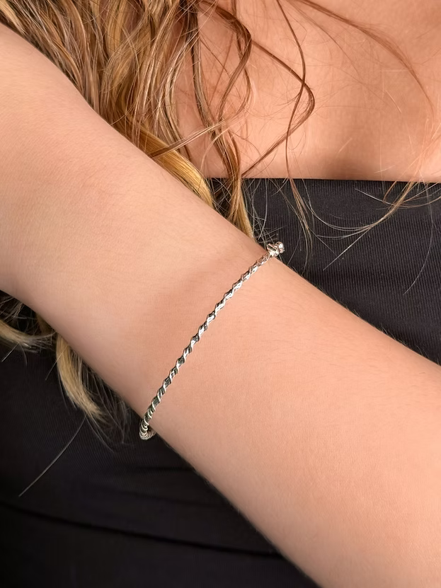 Bracelete Trança Prata 925