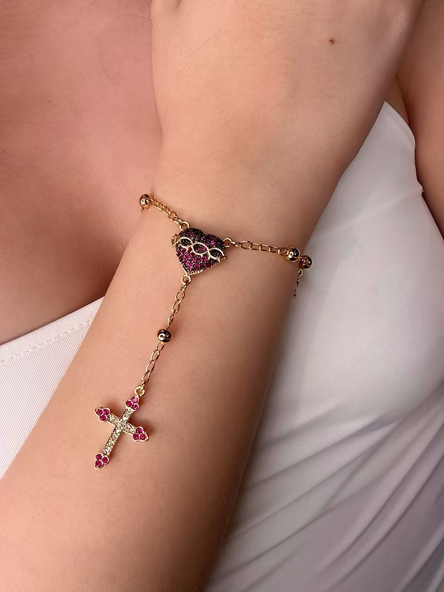 Pulseira Terço Sagrado Coração de Jesus