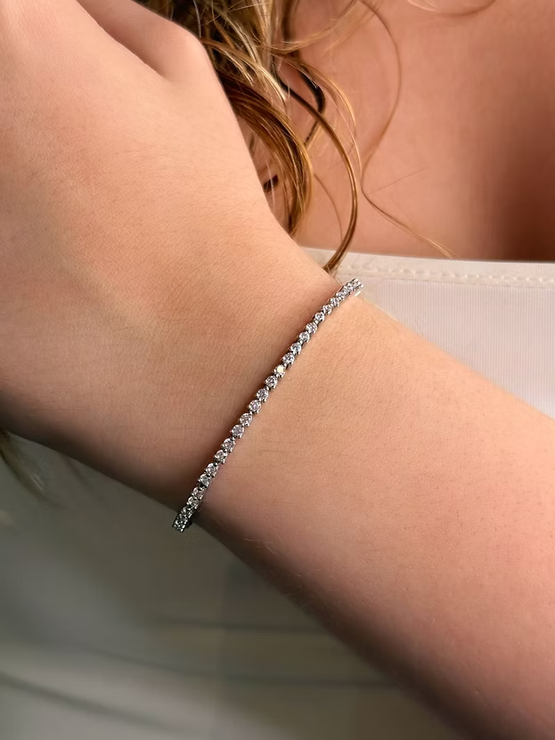 Pulseira Riviera Cristal 2mm Prata 925