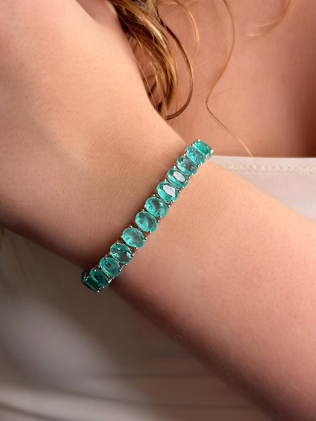 Pulseira Riviera Oval Turmalina Prata 925