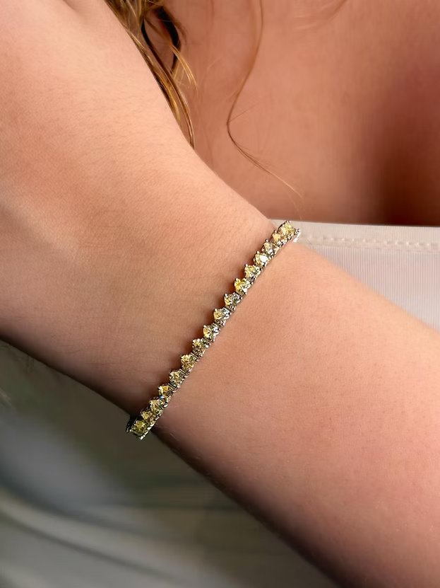 Pulseira Riviera Yellow Heart Prata 925