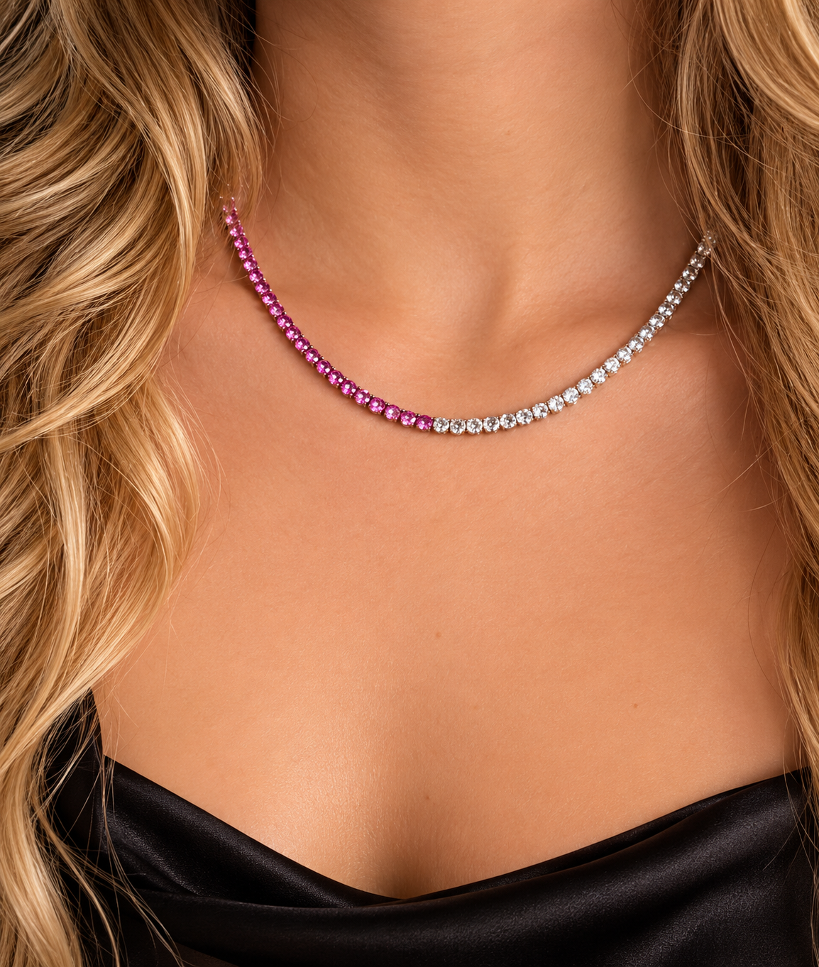 Colar Riviera Pink Cristal
