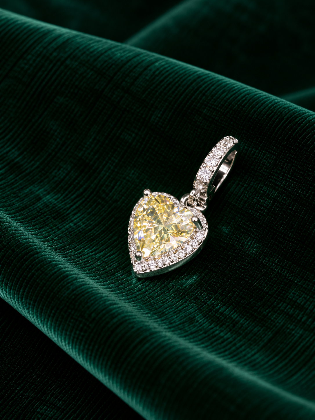 Pingente Heart Citrino