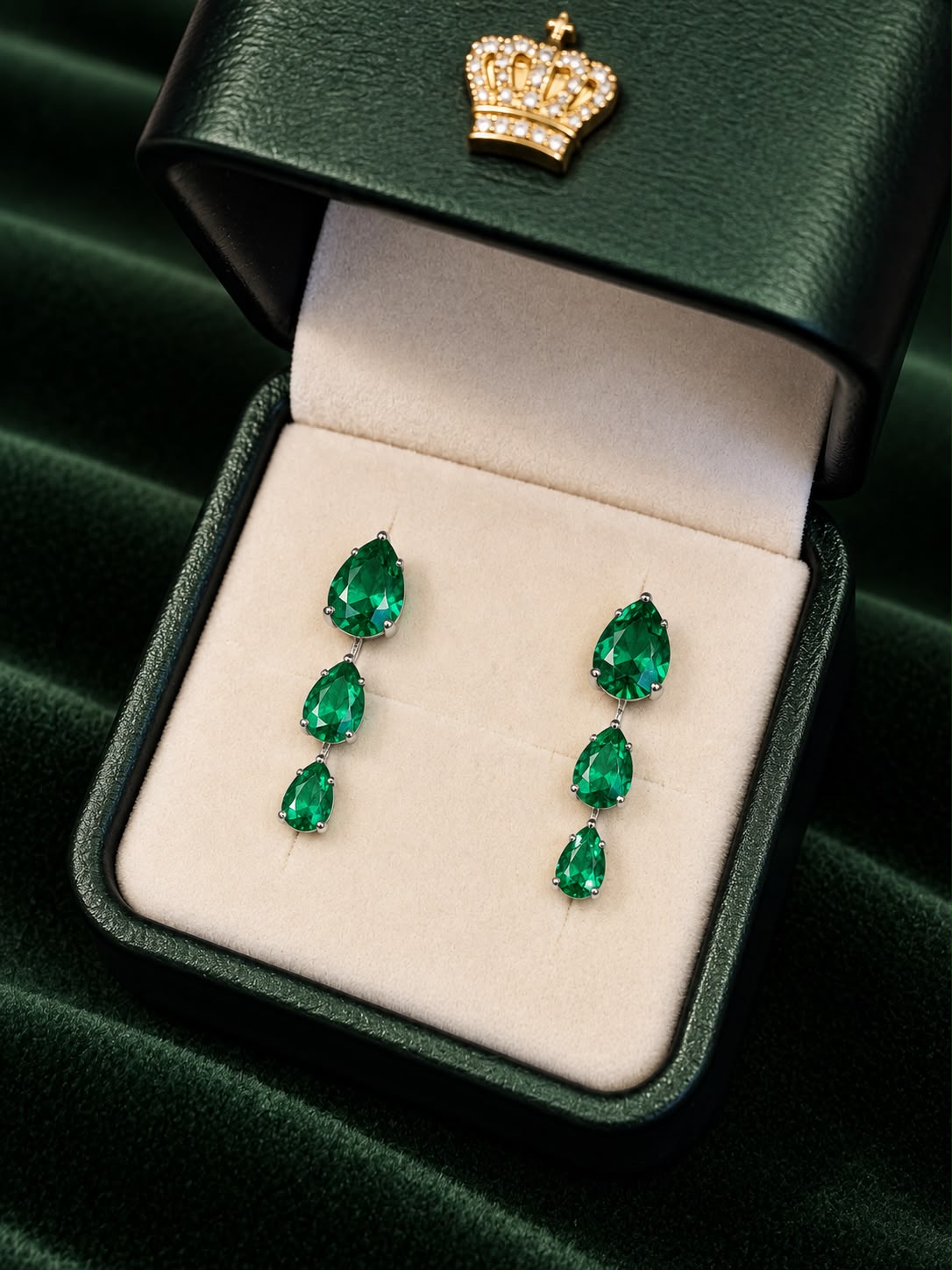 Trio Brincos Gotas Turmalina Steel