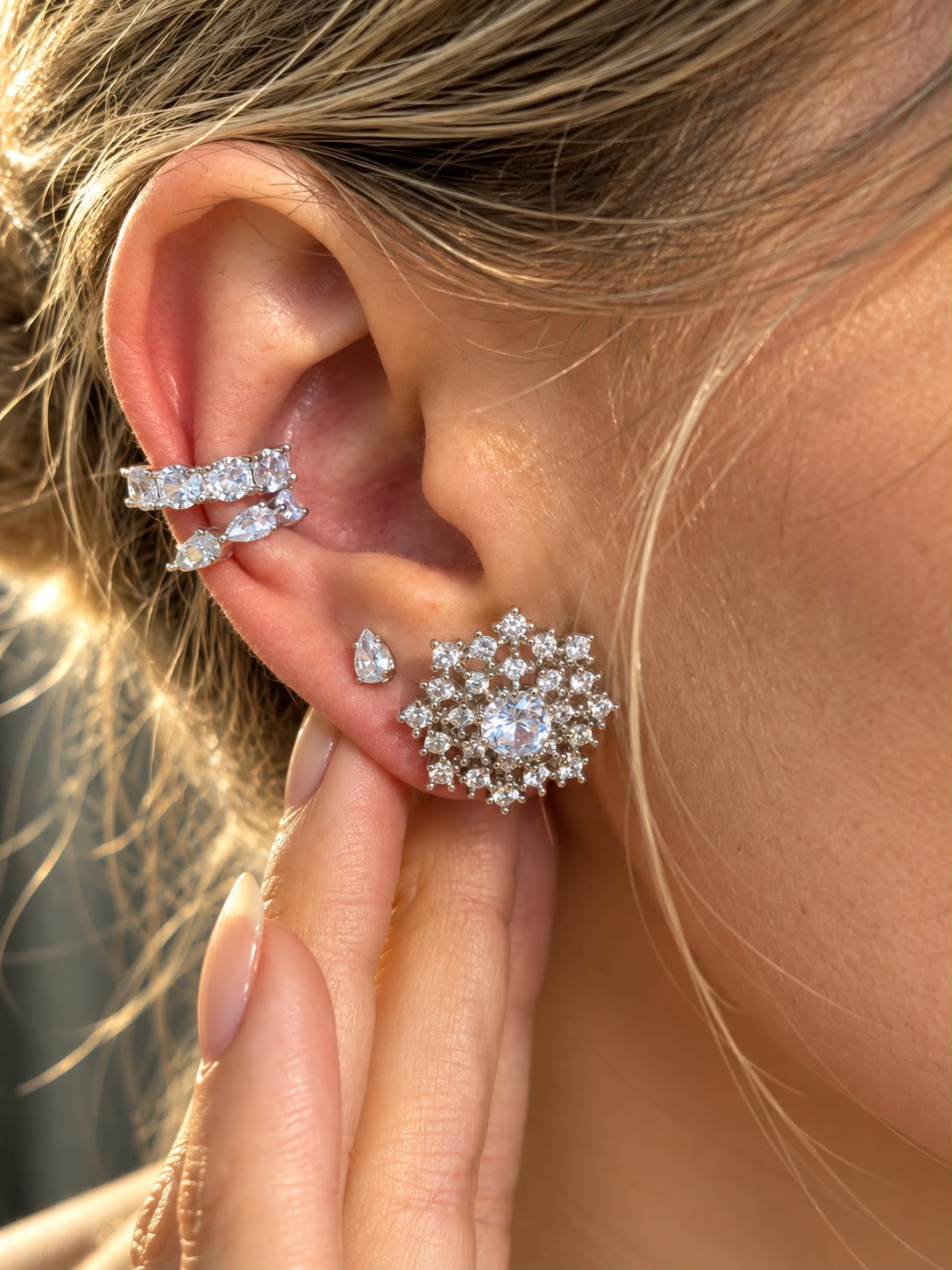 Kit Brilho Eterno (2 Brincos + 2 Piercings Fake)