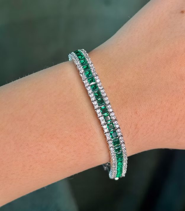 Pulseira Riviera Baguette Esmeralda