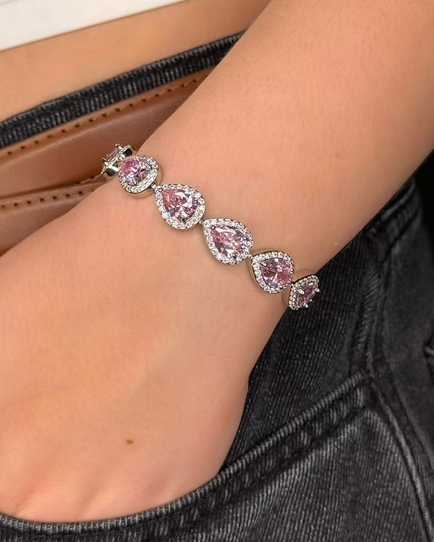 Pulseira Riviera Gota Baby Pink