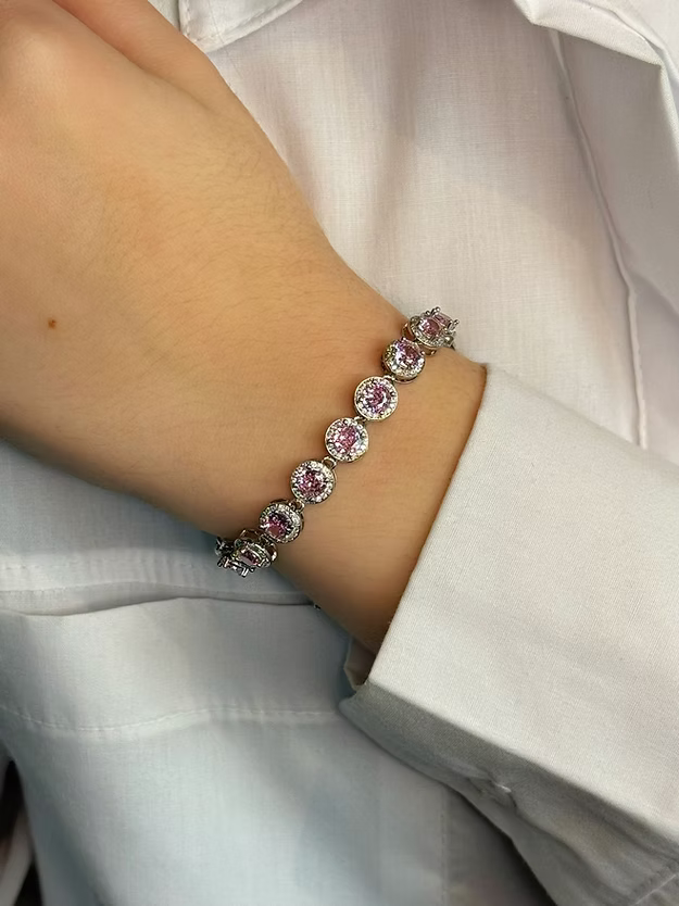 Pulseira Riviera Grace Baby Pink