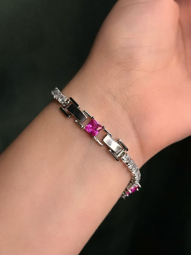 Pulseira Riviera Square Dupla Pink