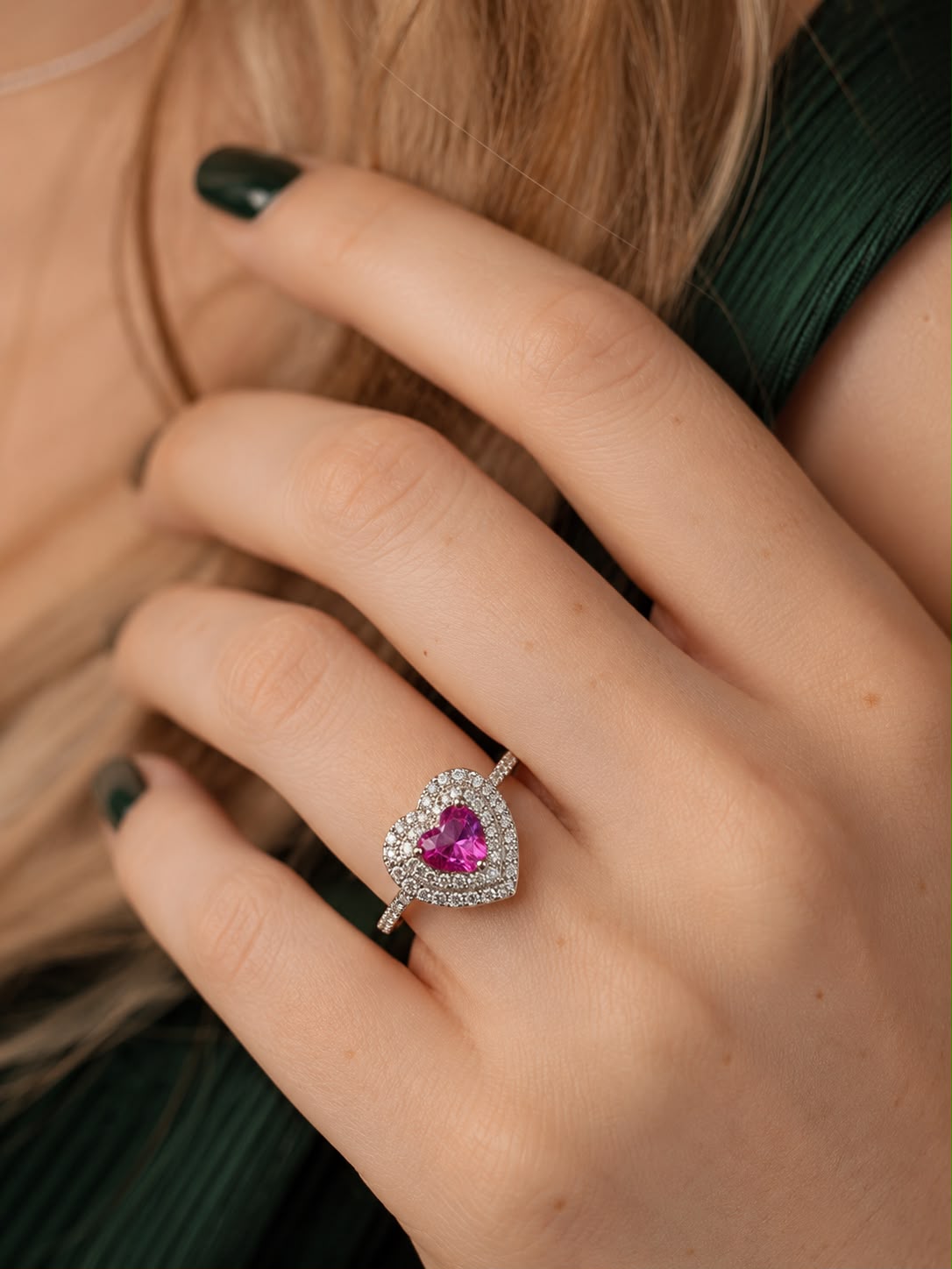 Anel Pink Heart