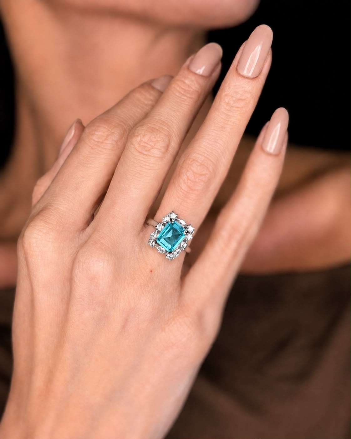 Anel Serena Aquamarine