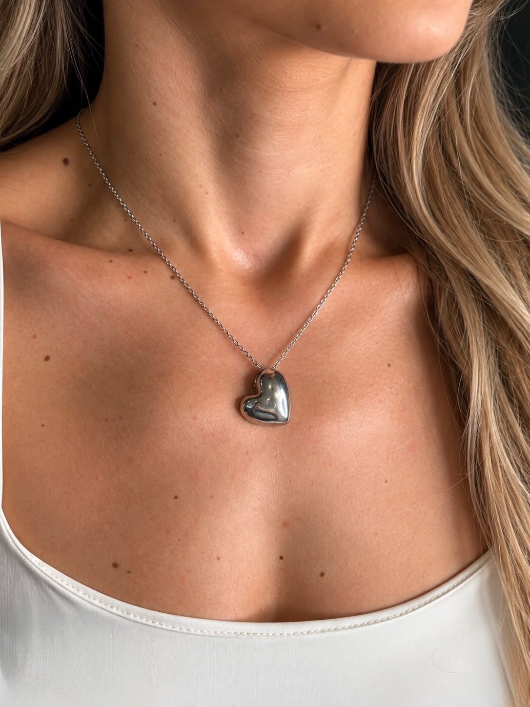 Colar Big Heart Steel